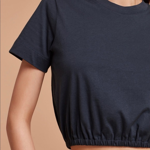 Aritzia WILFRED PIAF Crop T Shirt - Navy Size S - Picture 2 of 8